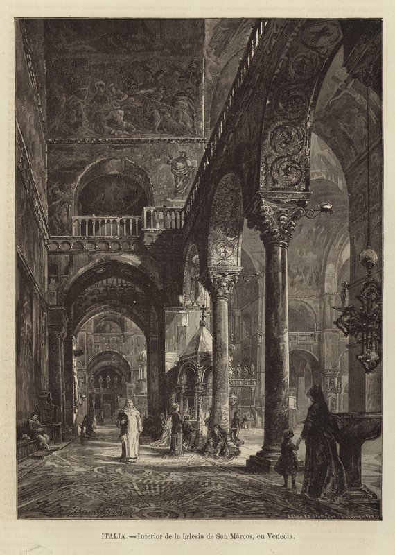 A velencei Szent Márk-bazilika belseje alkotó: Gustave Bauernfeind