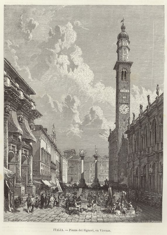 Piazza dei Signori Vicenzában alkotó: Gustave Bauernfeind