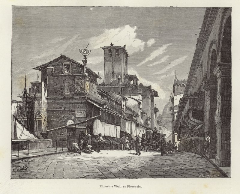Ponte Vecchio Firenzében alkotó: Gustave Bauernfeind