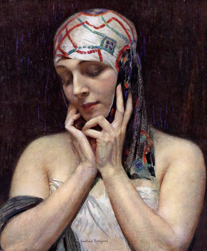 Meditáció (színes lito) alkotó: Gustave Brisgand