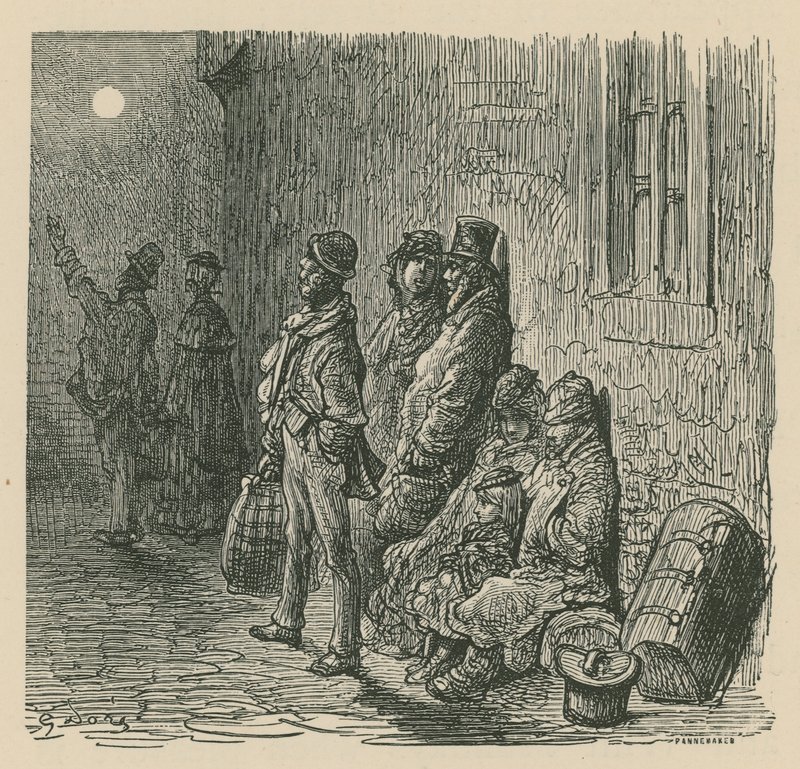A londoni élet egy jelenete alkotó: Gustave Dore