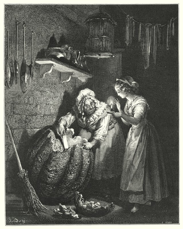 Cendrillon; Hamupipőke (metszet) alkotó: Gustave Dore