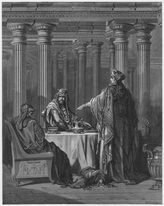 Gustave Dore Biblia: Eszter Hámánt vádolja alkotó: Gustave Dore