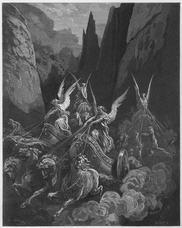 Gustave Dore Biblia: A négy szekér látomása alkotó: Gustave Dore