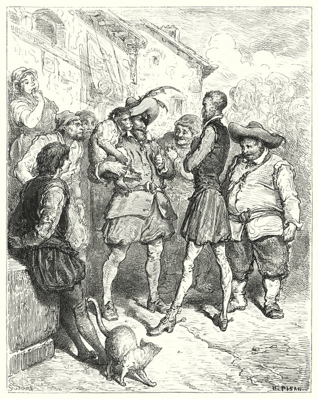 Gustave Dore Don Quijote: "Ezekre a szavakra Don Quijote elképedt" (metszet) alkotó: Gustave Dore