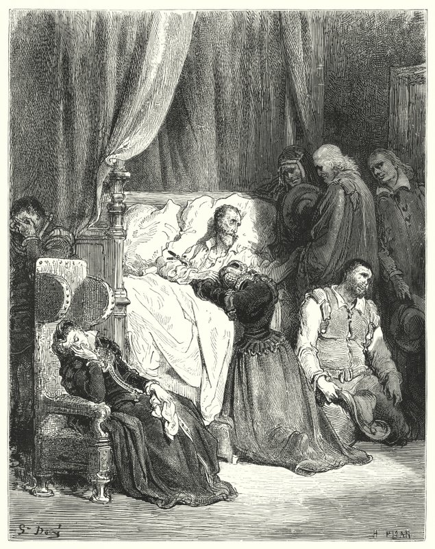 Gustave Dore Don Quijote: Don Quijote halála (metszet) alkotó: Gustave Dore