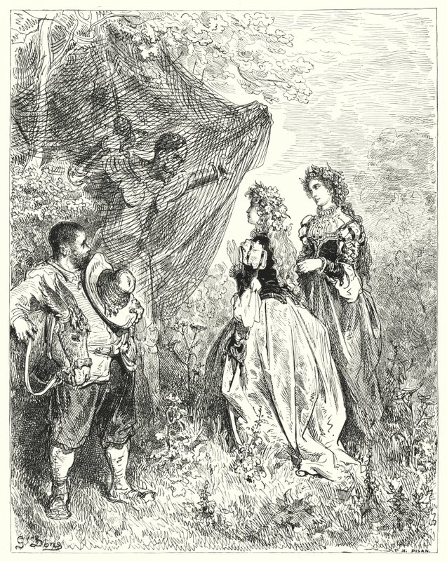 Gustave Dore Don Quijote: "Most, uram, ha megengedi nekünk a társaságát, nagyon szívesen látjuk" (metszet) alkotó: Gustave Dore