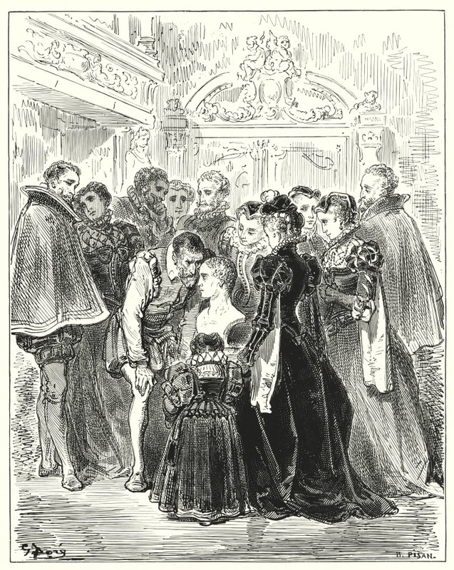 Gustave Dore Don Quijote: "Mondd, te jóslat" - mondta, - álom vagy valóság volt, amit a Montesinos-barlangban kalandjaimról beszámoltam? (metszet) alkotó: Gustave Dore