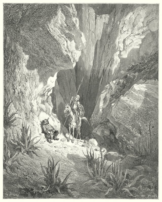 Gustave Dore Don Quijote: "Az első dolog, amit talált, egy szonett durva vázlata volt; ezért felolvasta" (metszet) alkotó: Gustave Dore