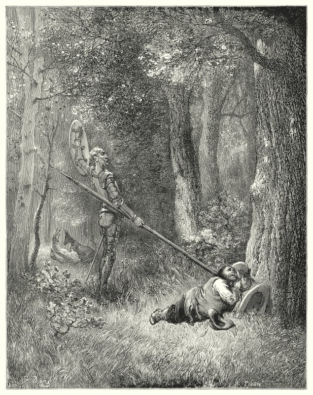 Gustave Dore Don Quijote: "Ebbe a szép kijelentésre Sancho egy szót sem válaszolt" (metszet) alkotó: Gustave Dore