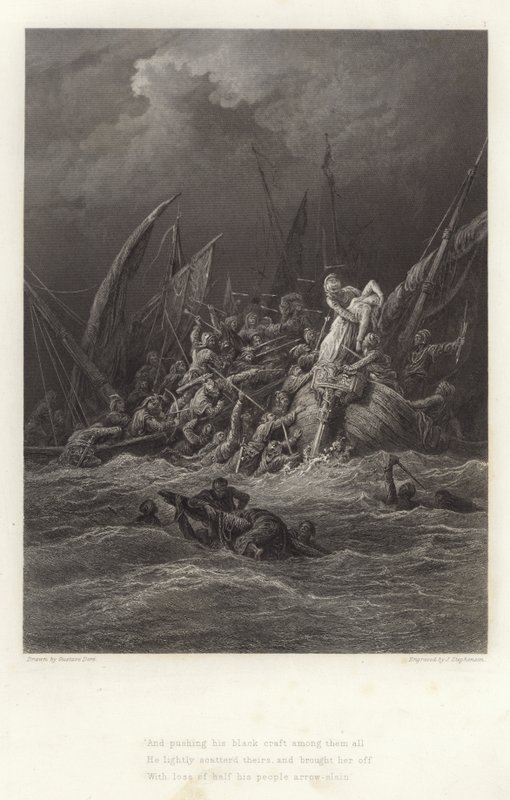 Alfred Tennyson illusztrációja Vivien számára alkotó: Gustave Dore