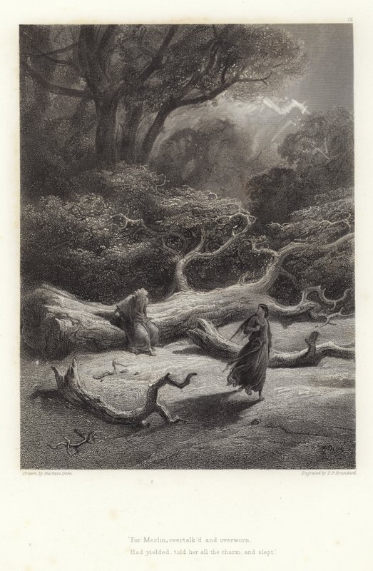 Alfred Tennyson illusztrációja Vivien számára alkotó: Gustave Dore