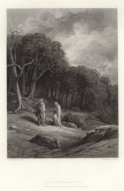 Alfred Tennyson illusztrációja Vivien számára alkotó: Gustave Dore