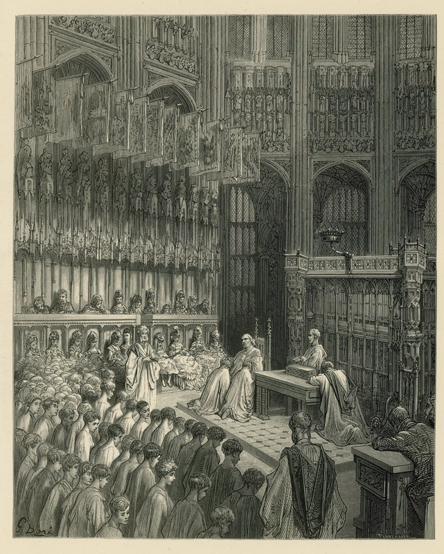 A Westminster Abbey belső képe alkotó: Gustave Dore