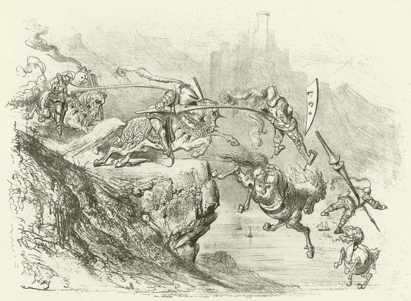Lovagi tévelygés a 12. században (mélynyomás) alkotó: Gustave Dore