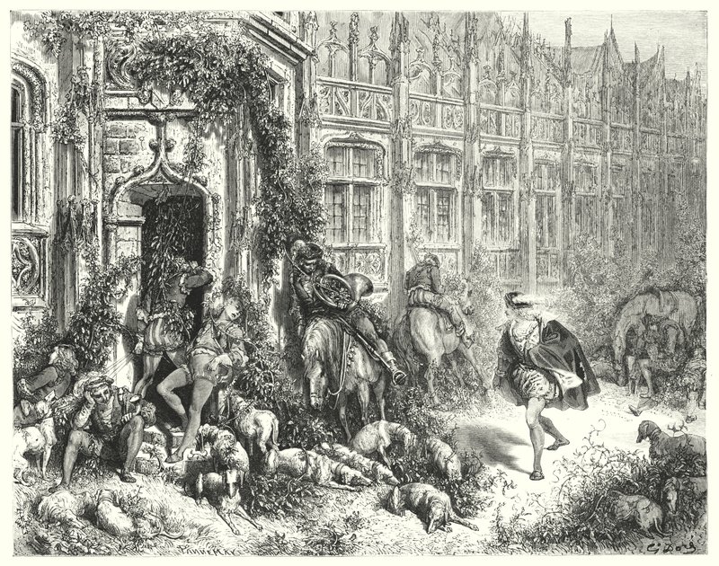 Az alvó szépség; Csipkerózsika (metszet) alkotó: Gustave Dore
