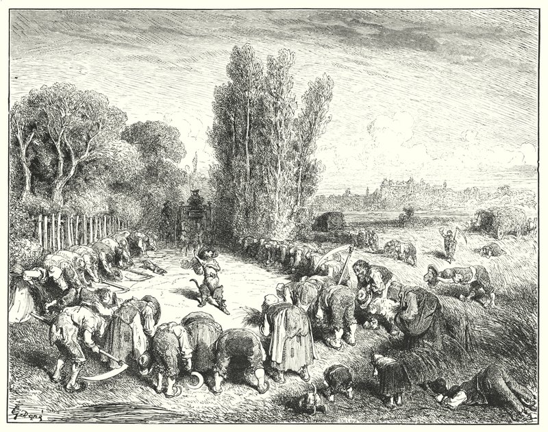 A mestermacska vagy a bakancsos cica; Puss In Boots (metszet) alkotó: Gustave Dore