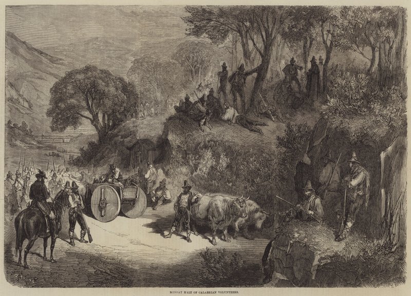 A calabriai önkéntesek déli megállása alkotó: Gustave Dore