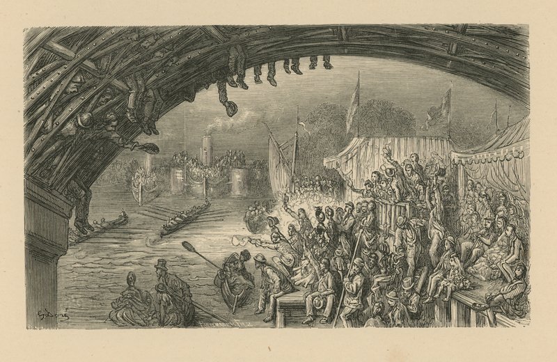 Nézők hajóversenyt néznek alkotó: Gustave Dore