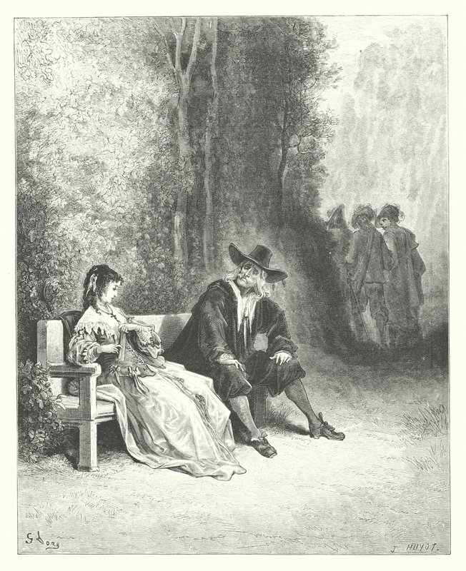 La Fontaine meséi: Fontaine: A leány (metszet) alkotó: Gustave Dore