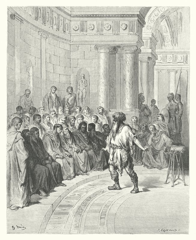 La Fontaine meséi: Fontaine: A dunai paraszt (metszet): A dunai paraszt (metszet) alkotó: Gustave Dore