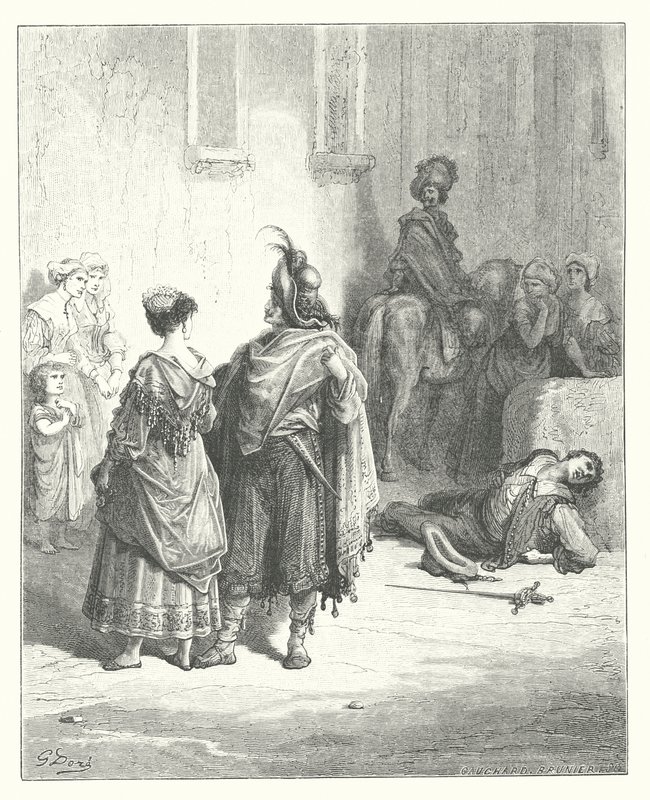 La Fontaine meséi: Fontaine: A két szárnyas (metszet) alkotó: Gustave Dore