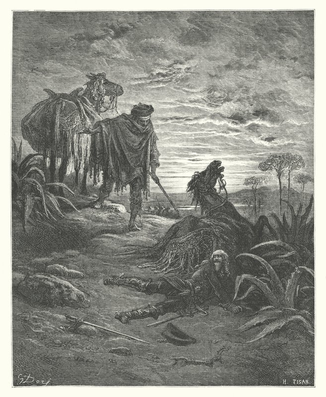 La Fontaine meséi: Fontaine: A két öszvér (metszet) alkotó: Gustave Dore