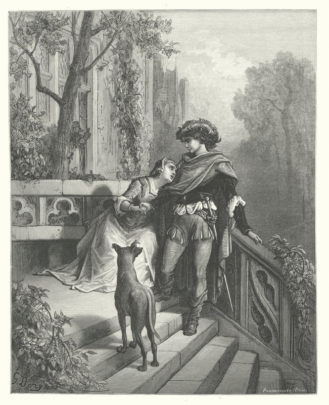 La Fontaine meséi: Fontaine: A két galamb (metszet). alkotó: Gustave Dore