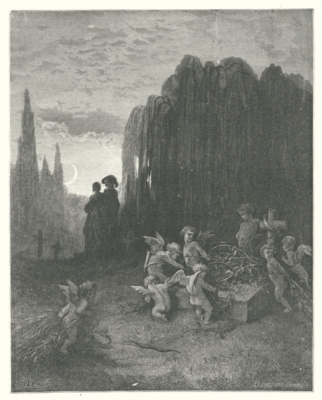 La Fontaine meséi: Fontaine: Az ifjú özvegy (metszet) alkotó: Gustave Dore