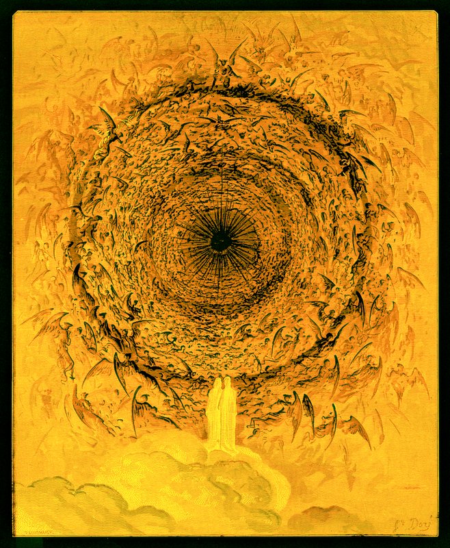 The Vision of the Empyrean, illusztráció a "The Dore Gallery"-ből, metszett Stephane Pannemaker (1847-1930), megjelent 1890 körül (digitálisan javított kép) alkotó: Gustave Dore
