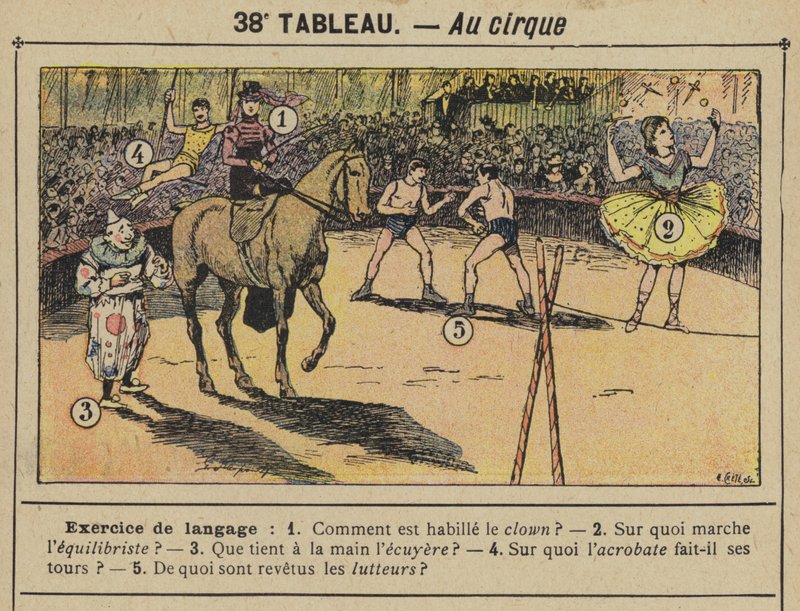 Au cirque (színes litó) alkotó: Gustave Fraipont