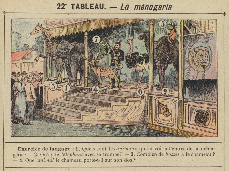 La menagerie (színes litó) alkotó: Gustave Fraipont