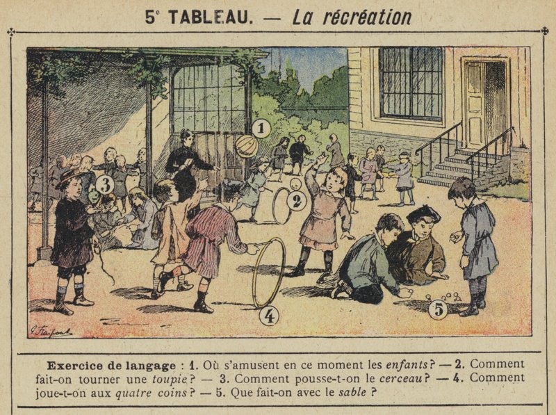 La rekreáció (színes litho) alkotó: Gustave Fraipont