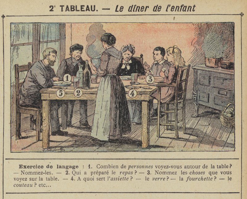 Gyermekvacsora (színes litho) alkotó: Gustave Fraipont