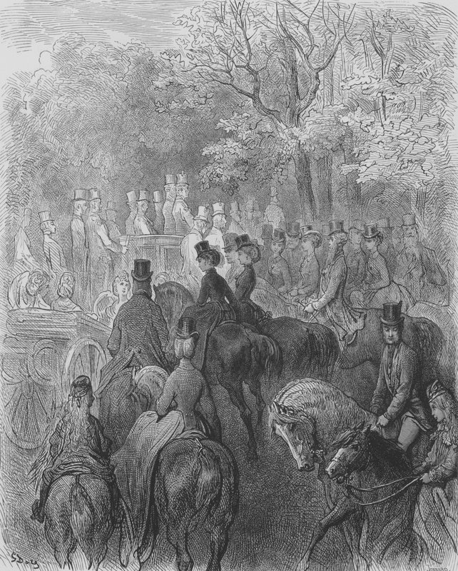 Hyde-Park, Equipages De Cavaliers alkotó: Gustave after Dore