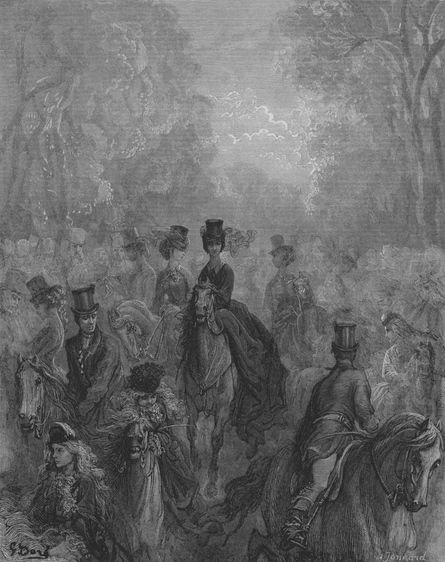 Hyde-Park, The Ladys Mile, Promenade Des Dames alkotó: Gustave after Dore