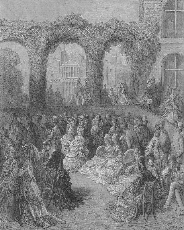 Egy reggel egy arisztokrata kertben, Holland-House alkotó: Gustave after Dore