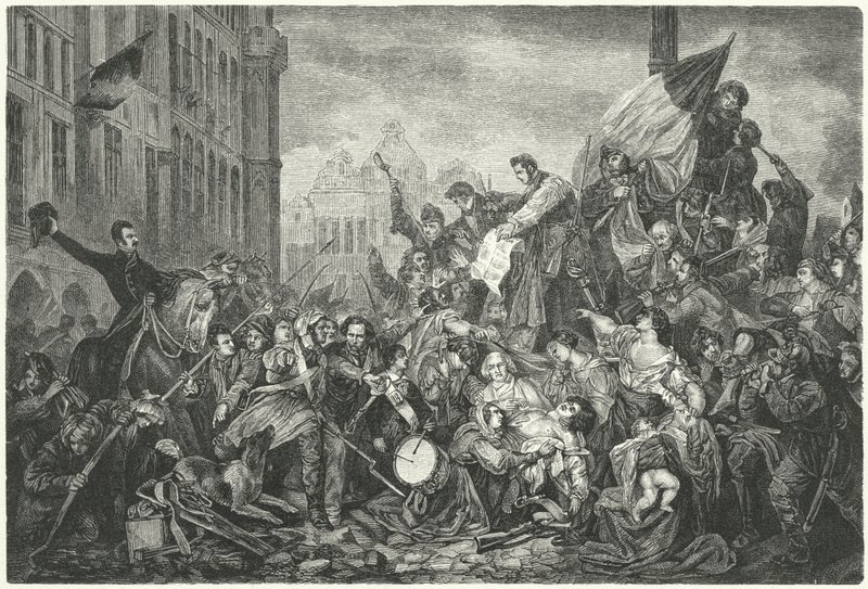 Az 1830-as belga forradalom epizódja alkotó: Gustave Wappers