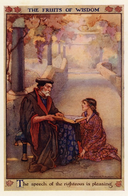 A bölcsesség gyümölcsei (színes litográfia) alkotó: Gwynedd M. Hudson