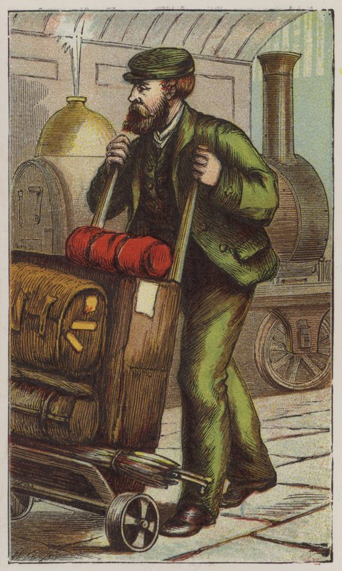 Railway Porter (színes litó) alkotó: H.W. (after) Petherick