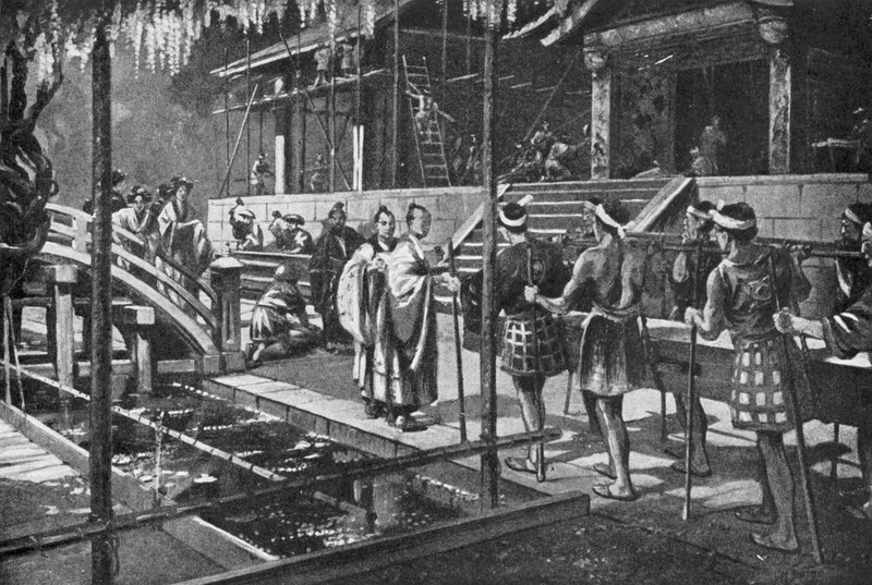 Új palota építése a császárnak (litográfia) alkotó: H. M. (after) Burton