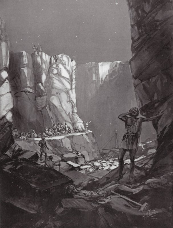 Az athéni katasztrófák Szicíliában, Kr. e. 413 (litográfia) alkotó: H. M. (after) Burton