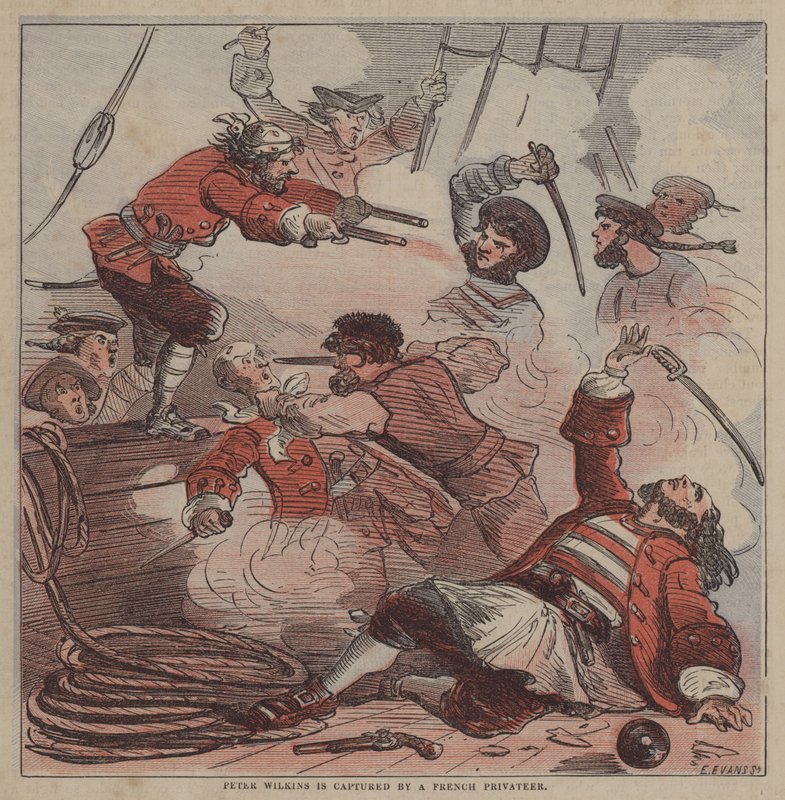 Peter Wilkinst elfogja egy francia közlegény (színes litho) alkotó: after Hablot Knight Browne
