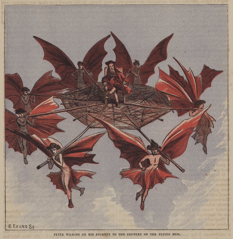 Peter Wilkins utazása a repülő férfiak országába (színes litho) alkotó: after Hablot Knight Browne