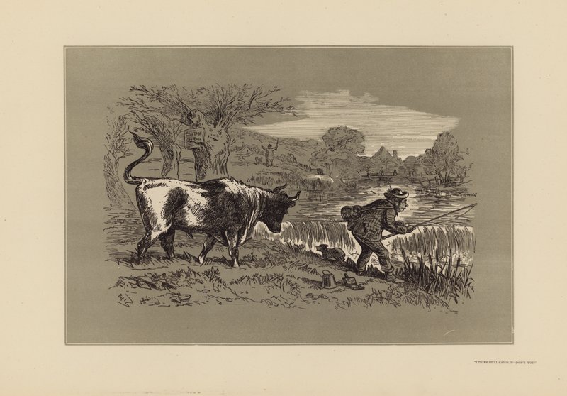 Horgászvázlatok, No 1, Look Behind (metszet) alkotó: Hablot Knight (1815 92) Browne