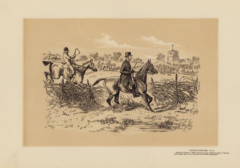 Vadászati vázlatok, No 11, A sportoló plébános (metszet) alkotó: Hablot Knight (1815 92) Browne