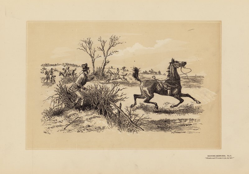 Vadászati vázlatok, No 5, Fütyülj! (metszet) alkotó: Hablot Knight (1815 92) Browne