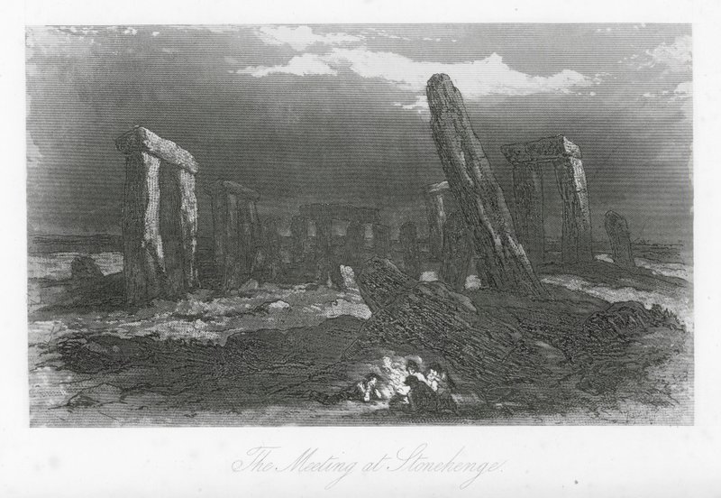 Londoni utcák: A találkozó Stonehenge-nél (metszet) alkotó: Hablot Knight (1815 92) Browne