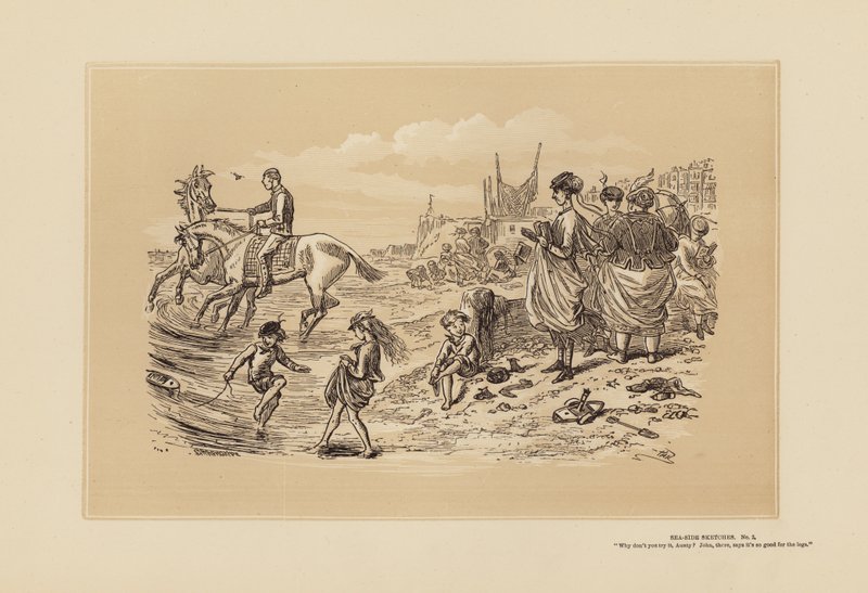 Tengerparti vázlatok, No 2, Ez olyan jó a lábaknak (metszet) alkotó: Hablot Knight (1815 92) Browne