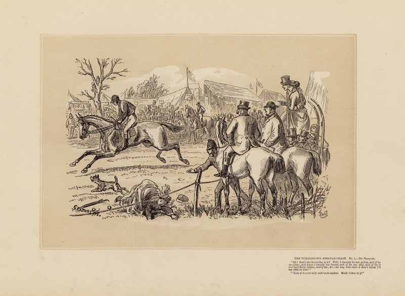 The Tumbletown Steeple-Chase, No 1, The Favourite (metszet) alkotó: Hablot Knight (1815 92) Browne